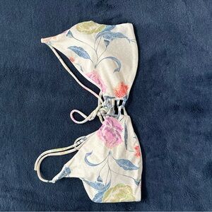 O'Neill White and Blue Floral Bikini Top